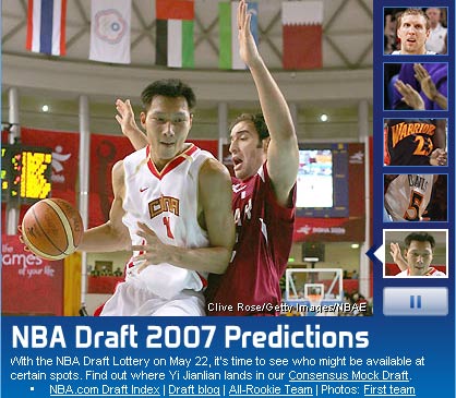 NBA官网在介绍选秀时把易建联的图片作为主打.jpg