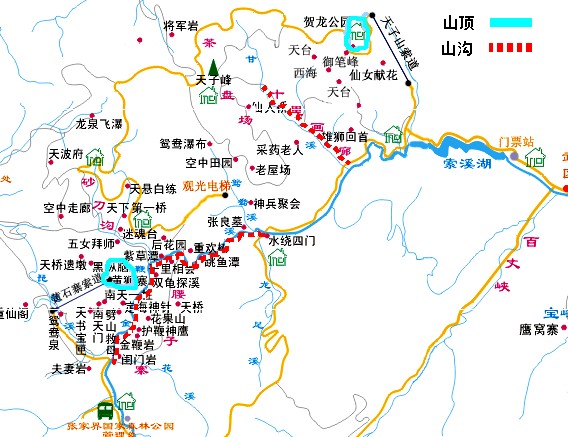 游武陵源景区示意图