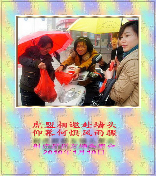 虎盟相邀赴墙头  仰慕何惧风雨骤